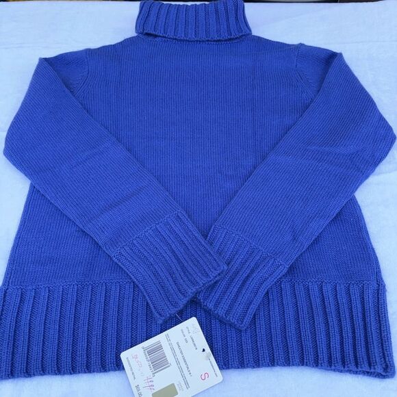 Liz Claiborne Cable Knit Silk Angora Rabbit Hair Turtleneck Sweater Size Small - Picture 2 of 12